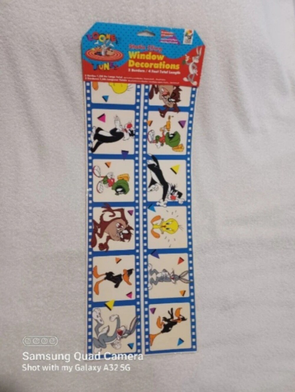 Vintage Looney tunes film strips borders static cling window decorations